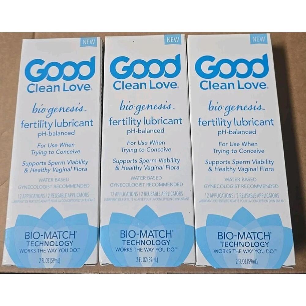 3 Pack Good Clean Love BioGenesis Fertility Lubricant PH Balanced 2oz New